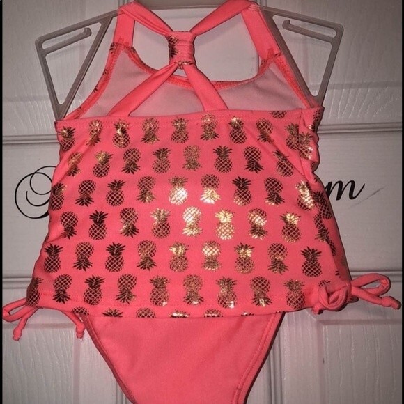 Real Love Sz 24M Baby Girl Pineapple Tankini Swimsuit NEW NWT - Picture 3 of 3
